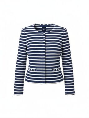GAP Striped Jacket NWT Blue White Structured Blazer Style Cropped Women’s